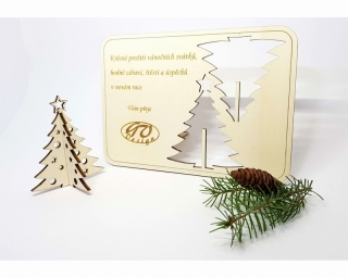 Vánoční přání s ozdobou - stromeček